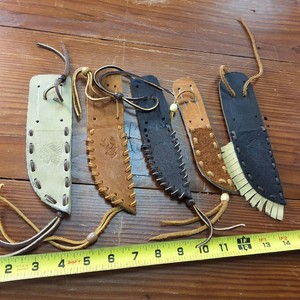 Large Lot of (5) Leather Knife Sheaths