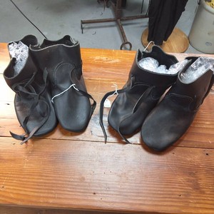 Lot of (2) Pairs of ankle high leather shoes