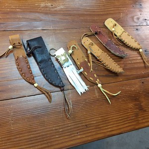 Large Lot of (6) total Leather Knife Sheaths