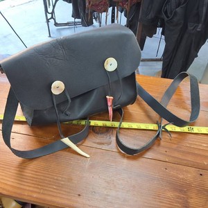 Antler Accented Black Leather Purse