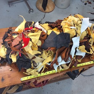 Over 10 pounds of leather cut offs