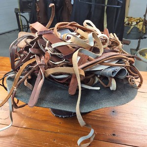Black Leather Hat (great for Halloween) chock full of leather straps