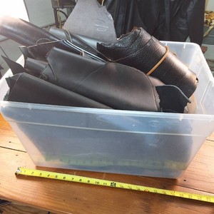 Nice Black Leather Dyed Remnants, tub full