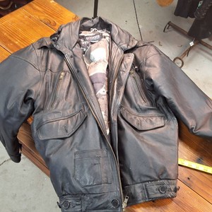 Guy Loren Leather Bomber Jacket