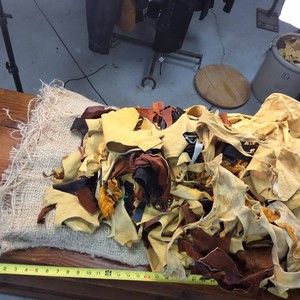 Gunny sack chock full of leather scraps