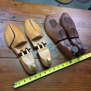 Two pair of vintage wooden shoe forms