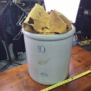10 Gallon Red Wing Crock in good condition - chock full o leather scraps