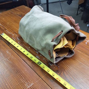 Leather Foraging Pouch - chock full o leather scraps Ditty Bag