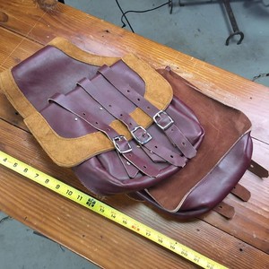 Triple strapped Leather Saddlebag - Handmade in USA
