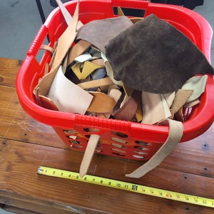 Tote full of Leather Scraps