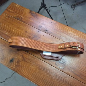 Embossed Leather Ammo Belt Light Brown