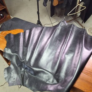 Large Sheet of Glossy Black Leather