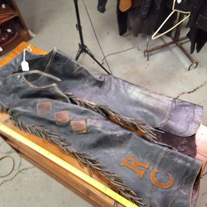 Custom Vintage Riding Club Motorcycle Chaps - Heavy Leather size medium