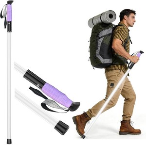 LED Illuminated Hard Hiking Poles, Lighting Tools and Warning Functions, USB Charging, 8-Hour Battery Life, IP55 Waterproof