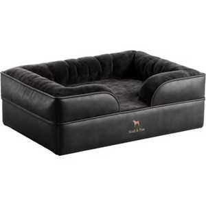 NOAH & PAW Large Dog Bed, 35x25x11 Inch, Orthopedic Dog Beds, Eggshell Memory Foam Infused with Cooling Gel, Waterproof, Machine Washable, Includes Inner Cover (Vegan Leather)