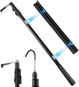 Kojcijs Magnetically Mounted 6.3 Ft Truck Cargo Grabber Reach Retriever Tool with Two Hooks, Pickup Truck Bed Heavy Duty Truck Accessories Telescoping Pole