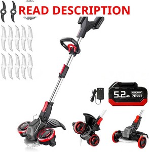 $150 18V Electric Weed Wacker with Wheels, 5.2Ah Battery & Charger, K&GO Force