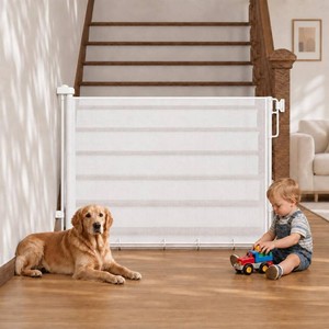 Cumbor 27-40 Retractable Baby Gates for Stairs & Doorways, White