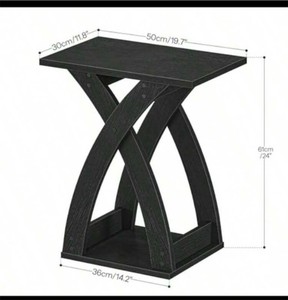 $170 End Table Living Room Set Of 2 Narrow Side Table For Small Spaces Black 3 Tier End Table With Storage Shelf X-Design Slim Nightstand Bedside Table Living Room Bedroom Black BK356BZP201