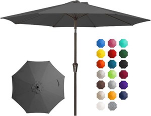 JEAREY 10FT Outdoor Patio Umbrella, Market Umbrella, Gray