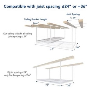$160 FLEXIMOUNTS 3x6 Overhead Garage Ceiling Storage Rack,White, Classic Series