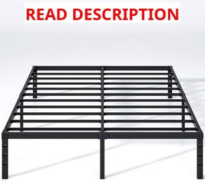 NEW JETO Metal Bed Frame,Queen Size Bed Frame with Storage Space,18 Inch