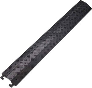 Small 1 Piece - Floor Cord Cover Cord Protector Drop Over Drop Trak Cable Ramp for Office Warehouse - Black