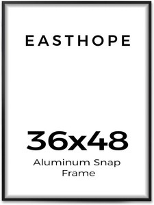 $130 Easthope 36x48 in Black Aluminum Poster Frame, Wall Mount, 1 Pack
