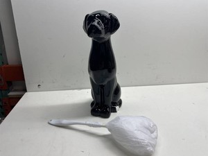 Ceramic dog shaped toilet brush holder