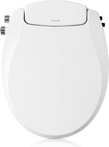 Brondell Bidet Toilet Seat Non-Electric Swash Seat, Fits Round Toilets, White   Dual Nozzle System, Ambient Water Temperature   Bidet with Easy Installation