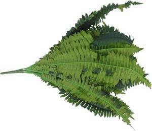 SECFOU Artificial Fern Bush with 60 Leaves, Green Plastic Silk (2 pack)