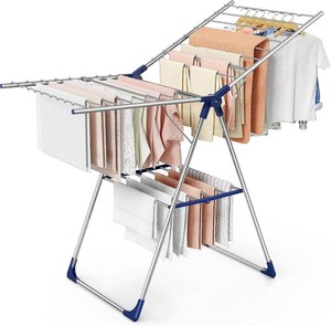 Sakugi Clothes Drying Rack, 55.5 Adjustable Wings, Foldable Design