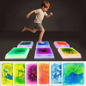 $140 Liquid Light-Up Stepping Stones for Kids 12 Square Stones, 6 Pack