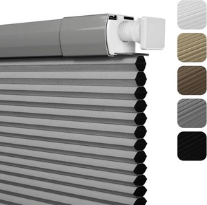 No Drill Blackout Cellular Shades,Gray,39 W x 48 H