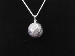 .925 Sterling Silver Amethyst Ball Pendant Necklace