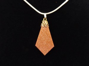 .925 Sterling Silver Goldstone Vermeil Pendant Necklace