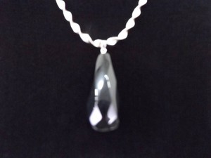 .925 Sterling Silver Larger Faceted Onyx Pendant Twisted Snake Link Necklace