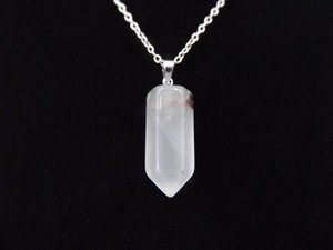 .925 Sterling Silver Healing Crystal Stone Pendant Necklace