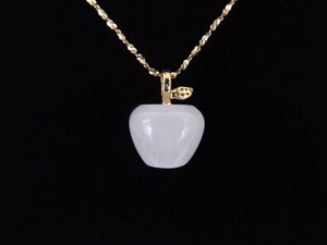 .925 Sterling Silver Crystal Stone Teachers Apple Vermeil Pendant Necklace