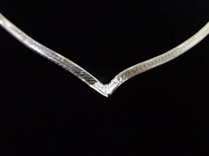 .925 Sterling Silver V-Neck Snake Chain Necklace