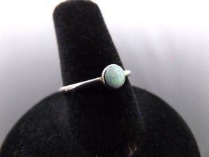 .925 Sterling Silver Opal Cabochon Ring Size 6.5