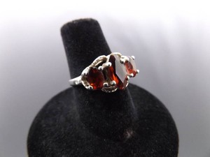 .925 Sterling Silver Garnet Ring Size 6