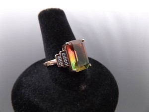 .925 Sterling Silver Multi Color Copper Plated Ring Size 8