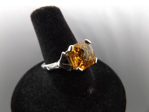 .925 Sterling Silver Citrine Ring Size 7