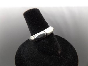 .925 Sterling Silver Bamboo Styled Band Ring Size 6.5