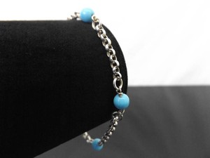 .925 Sterling Silver Turquoise Ball Bracelet
