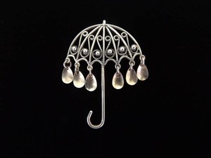 .830 Sterling Silver Norwegian Solje Wedding Umbrella Brooch