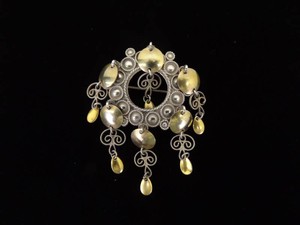 .830 Sterling Silver Norwegian Solje Wedding Brooch