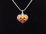 .925 Sterling Silver David Anderson Orange Heart Norway Pendant Necklace