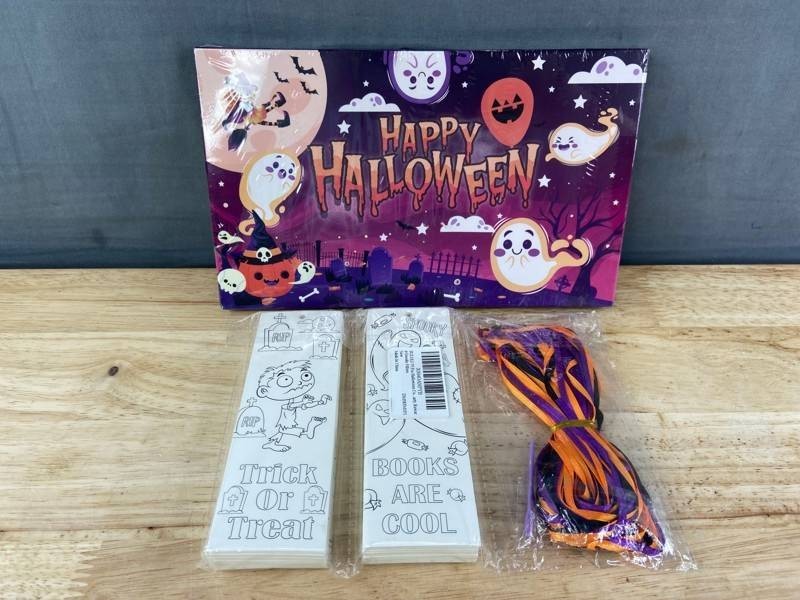 Halloween Stickers & Coloring Bookmarks, 75 Pieces - Brand New